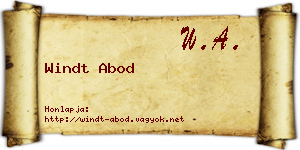 Windt Abod névjegykártya
